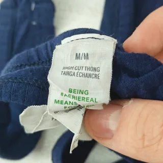 Photo of Aerie Superchill Modal Rib Thong Underwear Navy Womens Medium