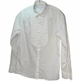 Photo of Zara Slim Fit Pleated Tuxedo Dress Shirt White Boys | 13-14