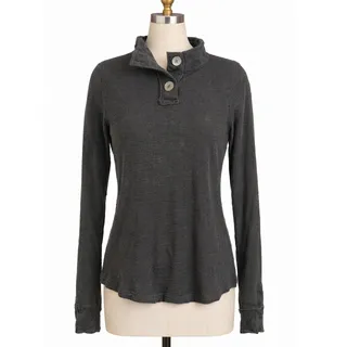 Photo of We The Free by Free People Charcoal Waffle Knit Henley Top long sleeve XS NWOT