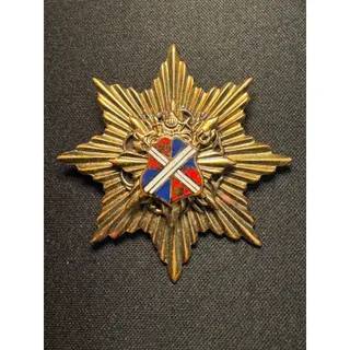 Photo of Vintage Family Crest Brooch Starburst Gold Tone Coat of Arms