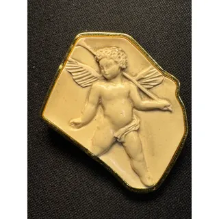 Photo of Vintage Cherub Cameo Vatican Library Collection Brooch Signed