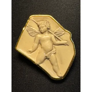 Photo of Vintage Cherub Cameo Vatican Library Collection Brooch Signed