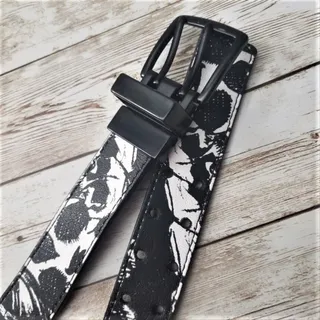 Photo of Tony Hawk Black & Off White Synthetic Leather Belt - 22-24 Size S