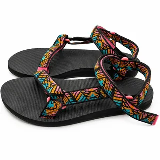 Photo of Teva Universal Sandals Womens 10 Black Multicolor Geometric Strappy 1003987