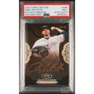 Photo of 2019 Topps Tier One Andy Pettitte P.Performers Autographs Bronze Ink PSA 7 #/25