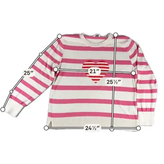 Photo of Time and Tru Pink Striped Heart Sweater XXXL 22 Coquette Valentine Knit