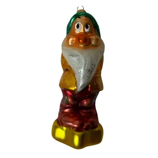 Photo of 1997 Christopher Radko Snow White And The Seven Dwarfs BASHFUL Glass Ornament 7"