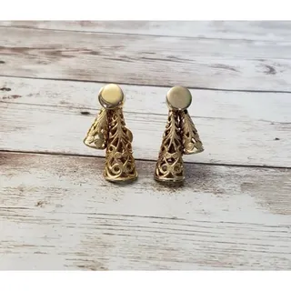 Photo of Vintage Screw On Earrings - Ornate Gold Tone 1 & 1/8"