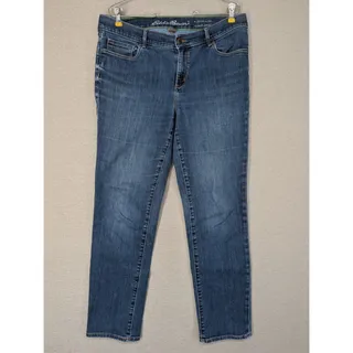 Photo of Eddie Bauer Blue Jeans Size 12 Slightly Curvy Slim Straight -0826H91