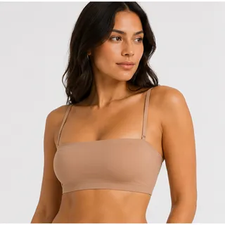 Photo of SKIMS Naked Bandeau Bra Clay Large Wireless Seamless Strapless NWT