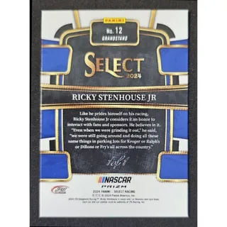 Photo of 2024 Panini Select Nascar Ricky Stenhouse Jr #12 Black Finite Prizms 1/1