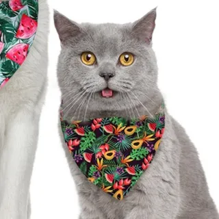 Photo of Pet Dog Cat Bandanas Medium Tropical Theme Fruit Watermelon Floral NEW