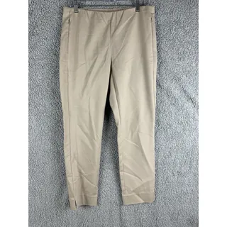 Photo of J.Jill Essential Slim Ankle Pants Beige Khaki Pull On Stretch Trousers Size 10