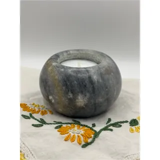 Photo of Modern Elegant Gray Marble Tealight Candle Holder Heavy