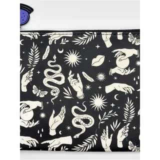 Photo of Mystical Witchy Print Cosmetic Makeup Bag Snakes Moon Sun Fortune Teller, Ipsy