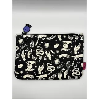 Photo of Mystical Witchy Print Cosmetic Makeup Bag Snakes Moon Sun Fortune Teller, Ipsy