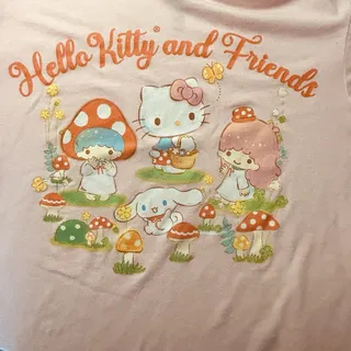 Photo of Hello Kitty Friends Mushroom Fairycore Graphic Tee Pink Kawaii Cottagecore