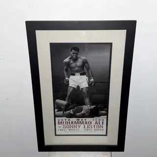 Photo of Muhammad Ali vs Sonny Liston Photography w Frame Glass Cover