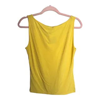 Photo of Doncaster golden yellow sleeveless tank top ruffle front small NWT
