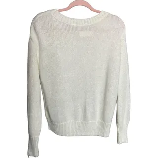 Photo of Gap cream white knit pullover sweater ribbed hem super soft medium
