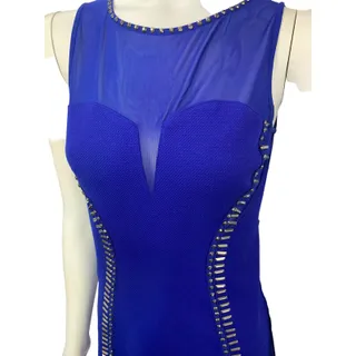 Photo of Whyte Eyelash jeweled bodycon dress sheer mesh sleeveless mini small