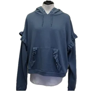 Photo of Romeo & Juliet soft teal blue ruffle oversized pullover hoodie Medium