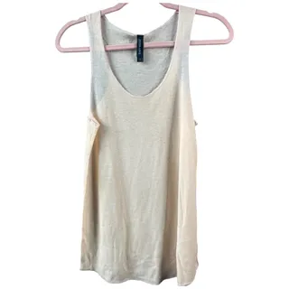 Photo of Easy Wear lightweight knit cream peach tank top scoop neck large NWOT