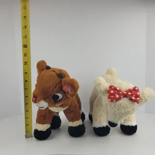 Photo of Lot Of 2 Rudolph the Red Nose Reindeer and Friends Clarice Christmas Plush