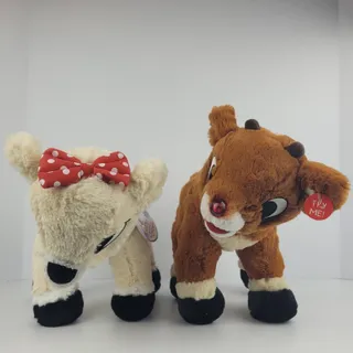 Photo of Lot Of 2 Rudolph the Red Nose Reindeer and Friends Clarice Christmas Plush