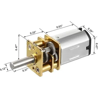 Photo of uxcell Micro Speed Reduction Motor - 3V, 15RPM, Metal Gearbox