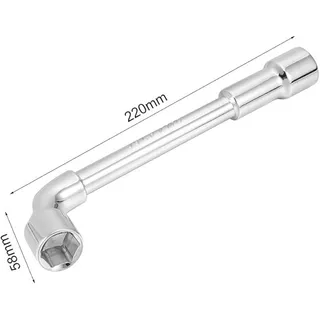 Photo of uxcell 19mm Metric L Shaped Angled Hex Socket Wrench Chrome Plated, Cr-V