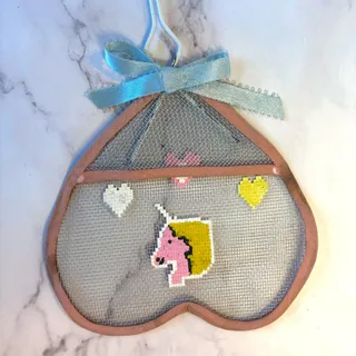 Photo of Vintage Handmade Unicorn Decorative Fly Swatter Cottagecore Kitchen Wall Decor 21"