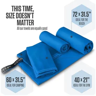 Photo of 4pc Lightweight Quick Dry Towels. Microfiber Travel Towels, Easy to Pack- Medium