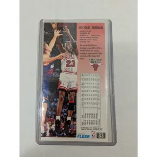 Photo of 1993-94 Fleer NBA Jam Session Michael Jordan #33 Chicago Bulls Tallboy Card NM