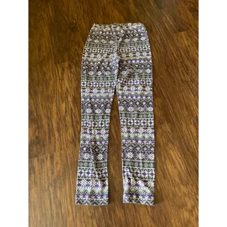 Photo of Girls medium 8-10 purple fair isle leggings