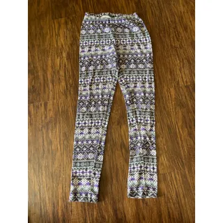 Photo of Girls medium 8-10 purple fair isle leggings