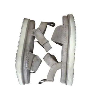 Photo of UGG Goldenstar Sandals Women’s 8 Gray Taupe Beige Suede Platform Casual 1136783