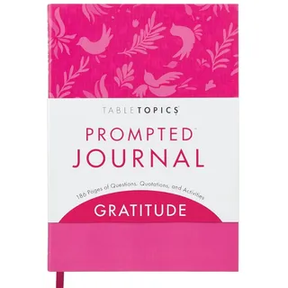 Photo of TableTopics Gratitude Prompted Journal, Reflection Notebook for Wellness- Pink