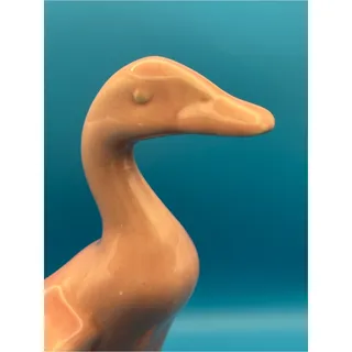 Photo of Vintage Light Pink Ceramic Duck Shaped Planter, Goose Shaped Decorative Pot