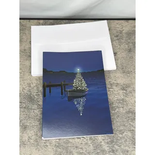 Photo of Holiday Boat Christmas Card - 18 Boating Boxed Cards and Envelopes (Standard)