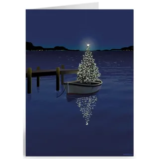 Photo of Holiday Boat Christmas Card - 18 Boating Boxed Cards and Envelopes (Standard)