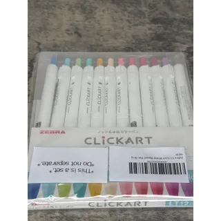 Photo of Zebra Clickart Water-Based Pen Bright Light 12 Colors Set, Wyss22-12Ct