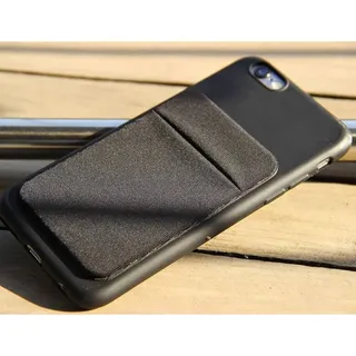 Photo of 2 Adhesive Sticker Phone Card Pouch, Wallet Stick on Card Holder- Black & Blue