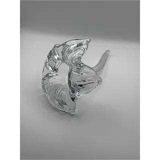 Photo of Vintage Hand-Blown Glass Trumpet Flower Bud Vase, Horizontal Single Stem Vase