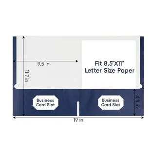 Photo of 24 Two Pocket Folders, Letter Size Organizer, Letter Size File Folder- Navy Blue