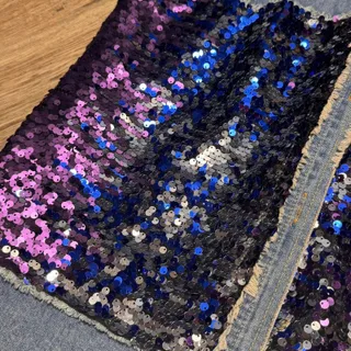 Photo of Women's Y2K Distressed Denim Sequin Vest Jacket Festival Rave Glam Large
