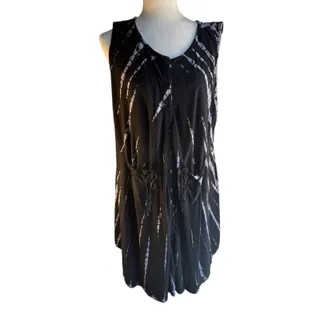 Photo of Rock Creek Women’s Free Size Black White Tie Dye Rayon flowy Dress Sleeveless