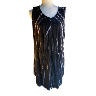 Photo of Rock Creek Women’s Free Size Black White Tie Dye Rayon flowy Dress Sleeveless