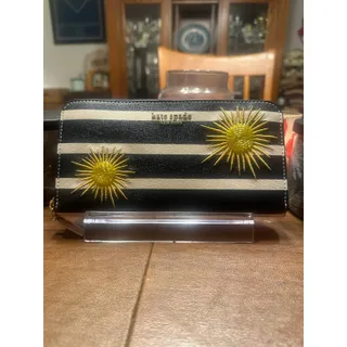 Photo of Kate Spade Sunkiss Embellished Zip Around Continental Wallet EUC