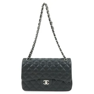 Photo of Chanel Lambskin Classic Jumbo Double Flap Bag Black